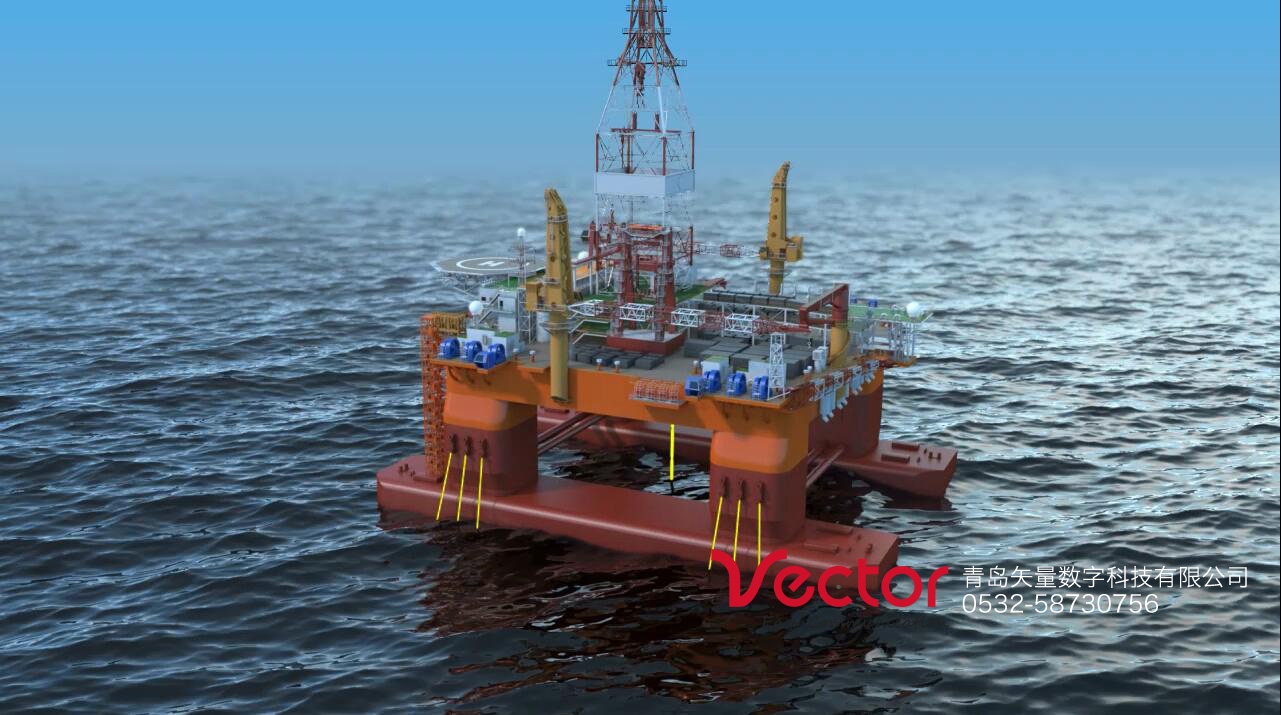 海上平臺動畫，海洋三維動畫